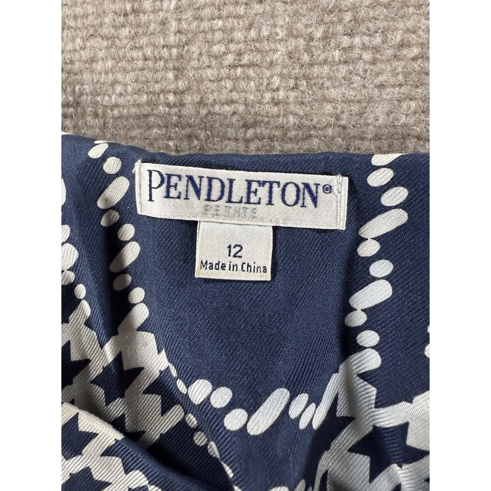 Pendleton Jacket Womens 12‎ Petite Blue White Pla… - image 3